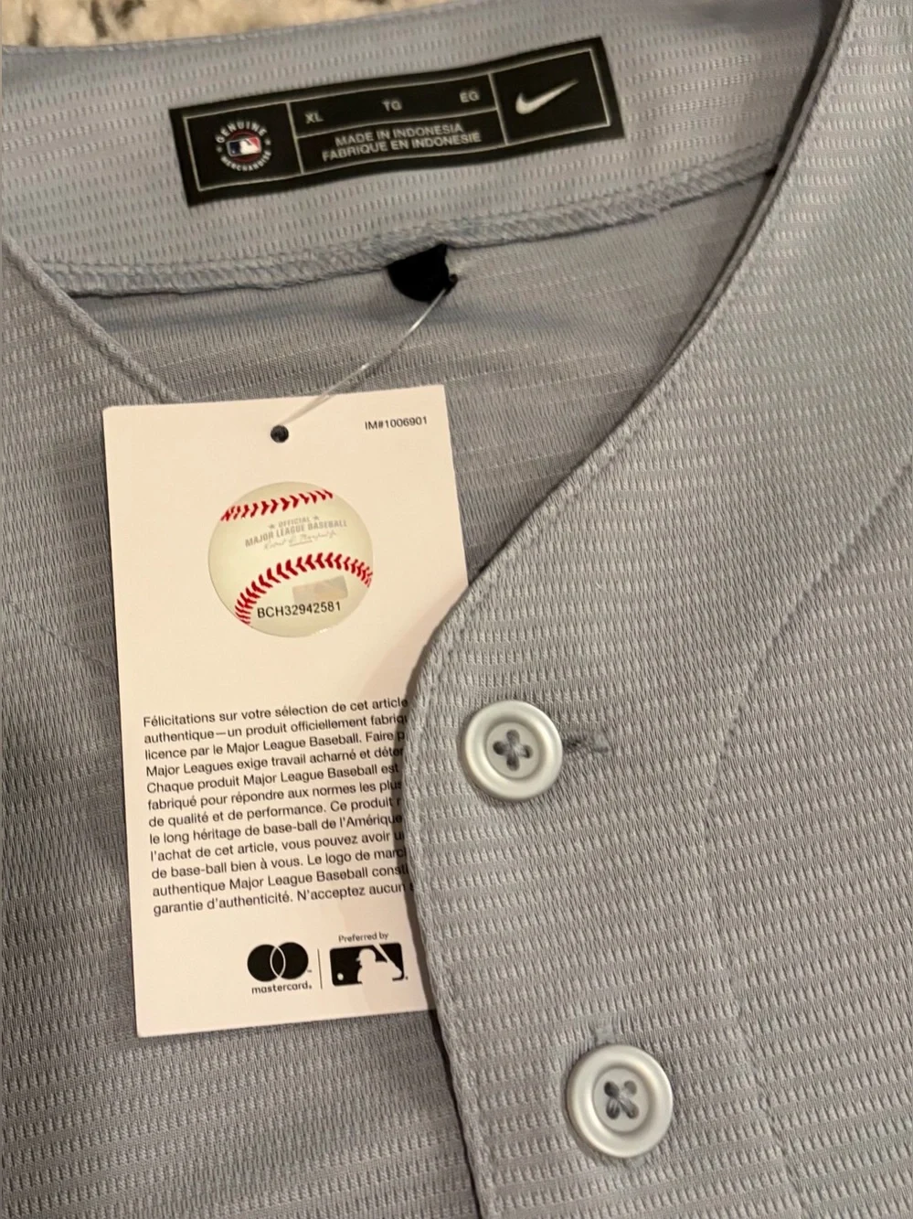 Nike Authentic Kansas City Royals MLB Baseball Gray Jersey Men’s Size: XL